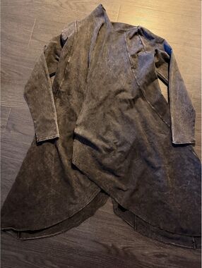 Testimony LA Mineral Wash Draped Victorian Cardigan Jacket M